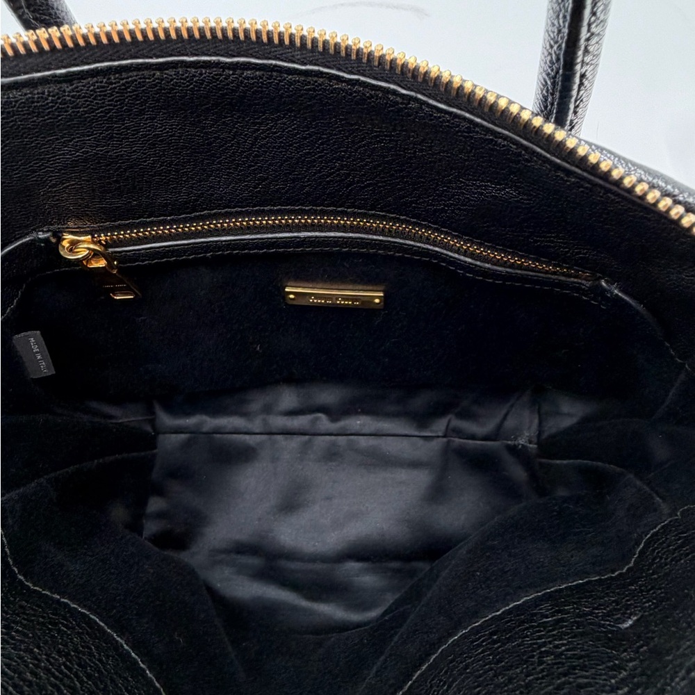 Miu Miu Denim Satchel w/ Black Leather Trim and Gold Hardware w/COA - Picture 13 of 16